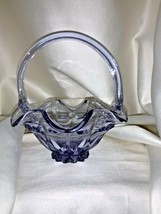 VINTAGE Fenton Art Glass Lavender Lilac Basket Vase - £59.81 GBP