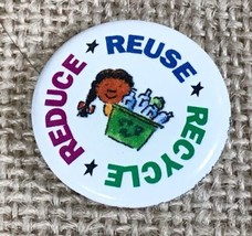 Vintage Pleasant Company American Girl Recycle Button Pinback Pin - £2.34 GBP