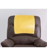 Yellow Furniture Leather Recliner Slipcover Protector Headrest Genuine C... - $44.65+