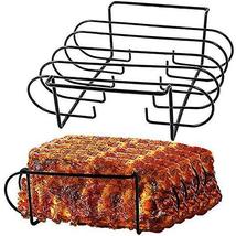 Bbq Rib Racks Non Stick Roasting Stand For Grilling Gas Smoker Charcoal Grill - £22.89 GBP
