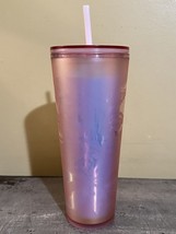 Starbucks 24 oz Siren Soft Touch Cup Rose Gold Pink Iridescent Mermaid Tumbler - £18.06 GBP