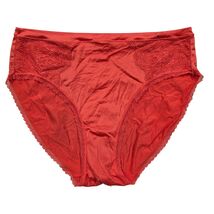 Ambrielie Womens Plus Size XXL 9 Coral Lace Trim High Rise Brief Panty S... - €25,45 EUR