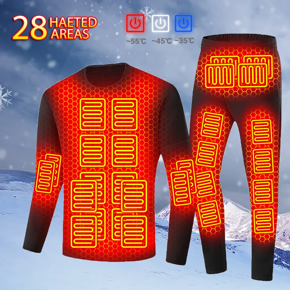 Winter Heated Jacket Men Self Heating Vest Women Heated Thermal Underwear Ski - £35.34 GBP+
