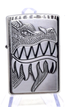 Dragon Surprise Emblem Authentic Zippo Lighter Brushed Chrome Finish - $47.99