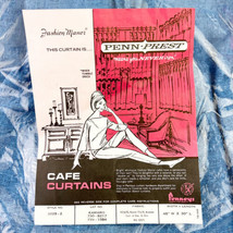 NWT Vintage JCPenney Penn-Prest Cafe Curtain Drape Blue Gold Rings 48W 30L - £39.30 GBP