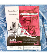 NWT Vintage JCPenney Penn-Prest Cafe Curtain Drape Blue Gold Rings 48W 30L - $68.37 CAD