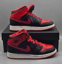 Nike Air Jordan 1 Mid (GS) Black/Fire Red-White DQ8426-060, Youth Size 6.5 - $84.14