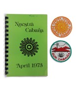 VTG 1973 Nuestra Cabana Mexico Girl Scout Trip Itinerary &amp; Patches 70s T... - $19.99