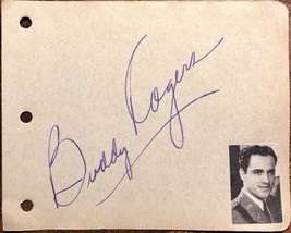 BUDDY ROGERS AUTOGRAPHED SIGNED VINTAGE 1930s ALBUM PAGE WINGS THIS WAY ... - £18.95 GBP