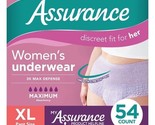 54 Count  Assurance Women Incontinence &amp; Postpartum Underwear Max Absorb... - £37.93 GBP