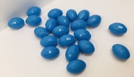 True Vintage Bead Lot Blue Multi Faceted 21pc Bright Colorful Retro for Jewelry - £7.64 GBP