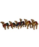 6 Vintage Arabian Camel Hand Stitched Stuffed Folk Art Figurine Nativity - $39.55