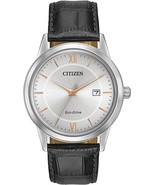 Citizen Eco-Drive 40 mm Silver Stainless Steel Case with Black Leather S... - €172,19 EUR