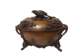 Dovecote Oriental Accent Jewelry Casket Hand Painted 14&quot;L x 10.5&quot;Tall Bird Resin - £58.40 GBP