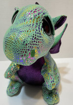 TY Beanie Boos Cinder Sparkle Dragon Glitter Eyes 9 in Green Purple - £8.72 GBP