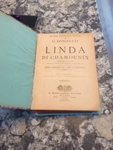 Donizetti Linda Di Chamounix Libreto Pianoforte Ricordi 1842 HC - £13.99 GBP