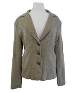 Nanweena Womens Blazer Embroidered Linen Blend Jacket Size Medium  - £9.41 GBP