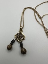Vintage Designer Long Robert Rose Chain Pendant Necklace 36&quot; - £11.59 GBP