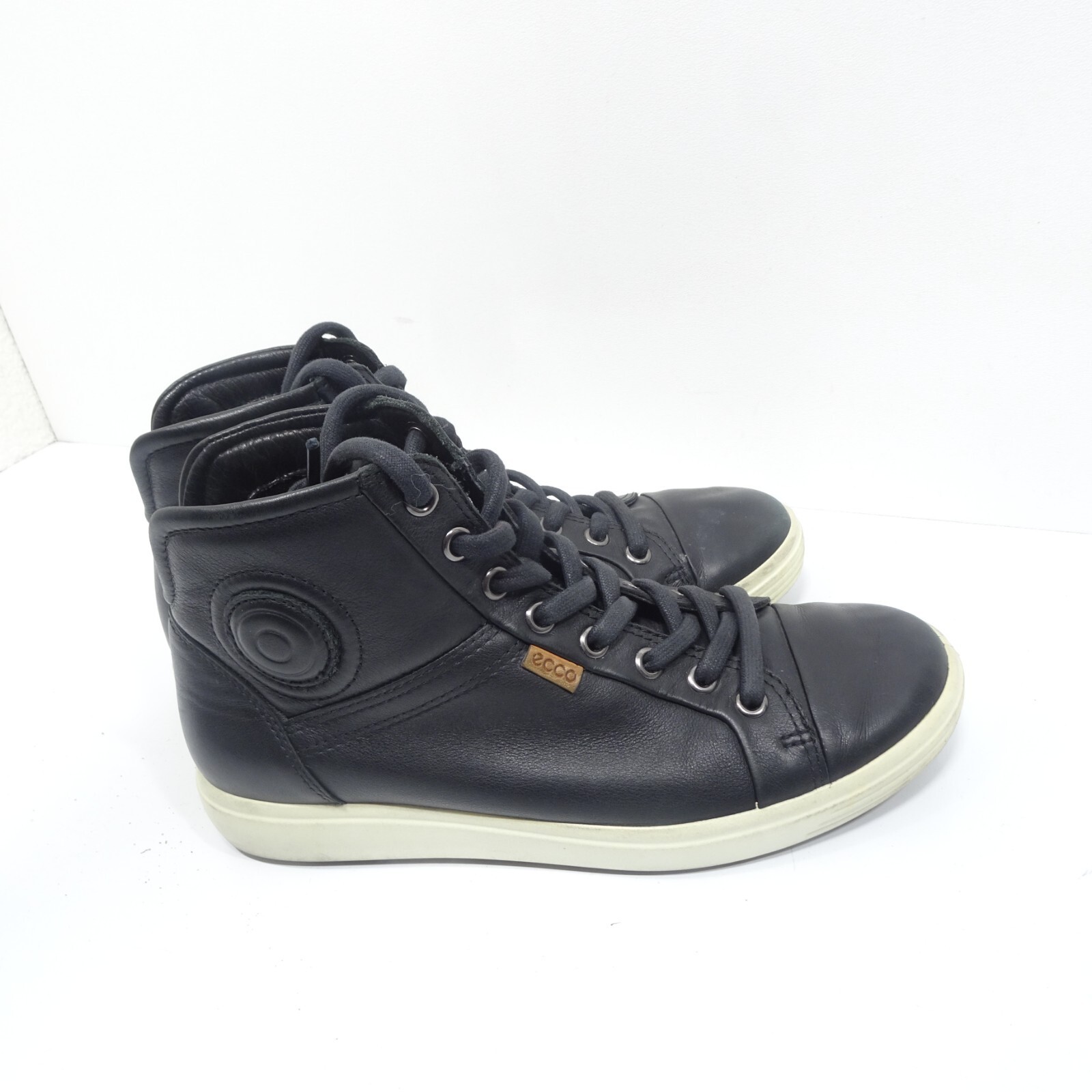 Ecco Soft 7 Womens Size 37 US 6 Black Leather Mid High Top Shoes Item image 9