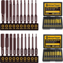 Amartisan 20-Piece Hex Head Allen Wrench Drill Bit Set, Metric and SAE S2 Steel  - $12.85