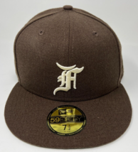 NEW ERA x Fear of God Essential 59Fifty Fitted Brown Size 7 1/2 Wool Cap Hat MLB - £59.14 GBP