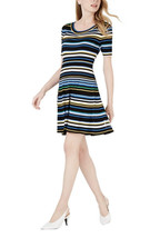 Maison Jules Womens Striped A-Line Sweater Dress blue  Size XL X-Large - £36.76 GBP
