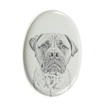 Bullmastiff - Gravestone oval ceramic tile with an image of a dog. - £7.98 GBP