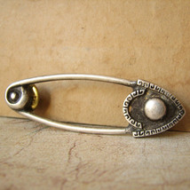 Vintage Handmage Brooch - Retro Costume Jewelry - Silver Fish Shape Design - £13.80 GBP