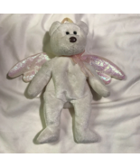 Ty Beanie Babies Halo the Angel Bear with Brown nose ,black eyes , &amp; shi... - $425.00