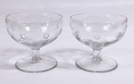 Set of 2 Vintage Etched Pressed Glass Champagne  Sherbet Glasses 3.5&quot; x 3.5&quot; - £5.11 GBP