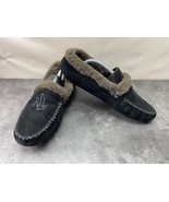 Lauren Ralph Lauren Slippers Women 8 B Shoes Black Suede  Fur Trim Moccasin - €23,63 EUR