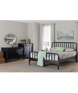 Bernice Ivory Spindle Wood Queen Size 4Pc Bedroom Set with Two Nightstands - $29,367.85 MXN