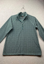 Eddie Bauer Pullover Fleece Sweater Shirt Womens M Green 1/4 Zip Southwe... - $31.88