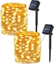 2 Pack Solar String Lights Total 132FT 400 LED Outdoor Solar Fairy Lights 8 Mode - £35.05 GBP