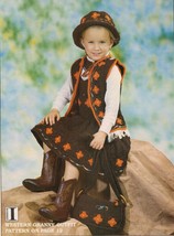 Child Western Cowgirl Granny Outfit Bib Skirt Smocks Pinafore Crochet Patterns  - £9.40 GBP