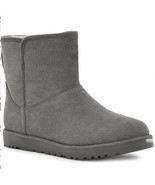 UGG Sz 9 Cory II Boots Charcoal Winter Suede Shearling Classic Mini Shor... - $84.14