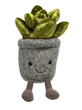 Jellycat I am Silly Succulent Jade plush gray green plant smiling velvet leaves - £21.29 GBP