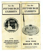 1939 Pittsburgh Exhibits Brochure NY Worlds Fair Golden Gate Internation... - $27.79