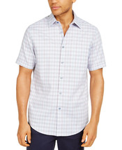 Tasso Elba Mens Short Sleeve Button Up Dobby Plaid Shirt Size Xxl $55 - Nwt - £7.18 GBP