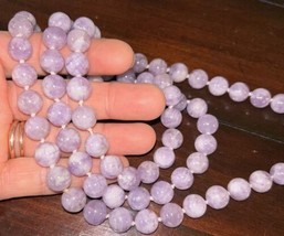 Purple Lavender Marbled Beaded Necklace. (R3) - £34.99 GBP