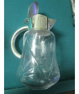 GERMAN GLASS PITCHER ICE CHILLER INSERT CLEAR CUT GLASS BODY 11&quot; - $105.92