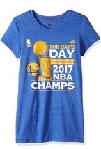Adidas Golden State Warriors 2017 Champs T Shirt The Bays Day Blue Womens M - £11.60 GBP