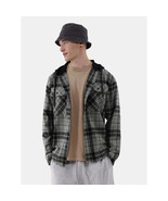 No Boundaries Men&#39;s Hooded Long Sleeve Flannel Shirt LARGE Green Midnigh... - $33.13 CAD