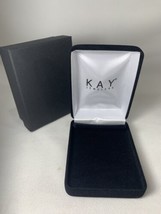 KAY Jewelers Empty Large Black Velvet Jewelry Earrings Clamshell W/Blk B... - €17,10 EUR
