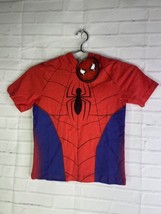 Marvel Comics Spiderman Hooded Short Sleeve Red Blue Top T-Shirt Boys Si... - £11.09 GBP