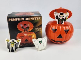 Pumpkin Monster Vintage Halloween Battery Op Toy w/ box Lights &amp; Sound -... - £140.12 GBP