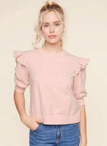 Sanctuary Clothing Pink Ruffle Sleeve Sweatshirt Size S - £19.46 GBP