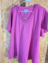 Kay Jordan Size 3X Cotton Slub Neck Tee - $20.84 CAD