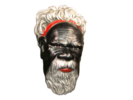 Vintage Alva Stone Australian Aboriginal Elder Pottery Wall Plaque Bust ... - $29.69