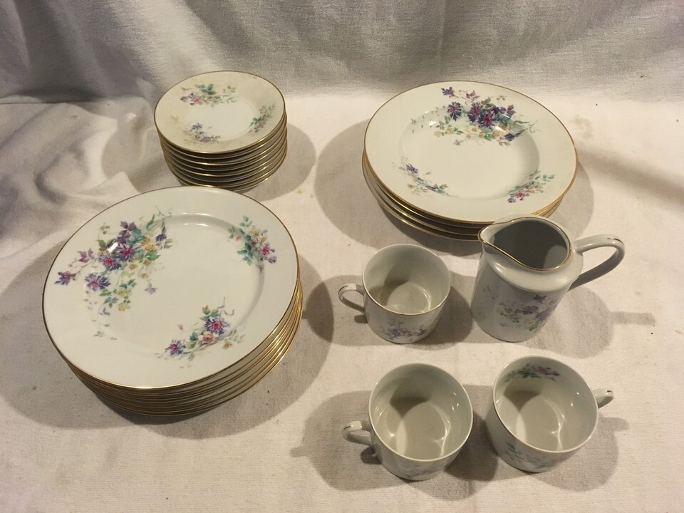 23 Count VINTAGE 1922 Vintage Decors de France Tour Eiffel CHINA SET DISHES - $704.09